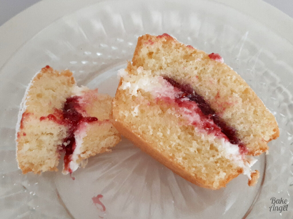 Mini Victoria sponge cakes with jam and dairy free buttercream, classic Mother’s Day treat.