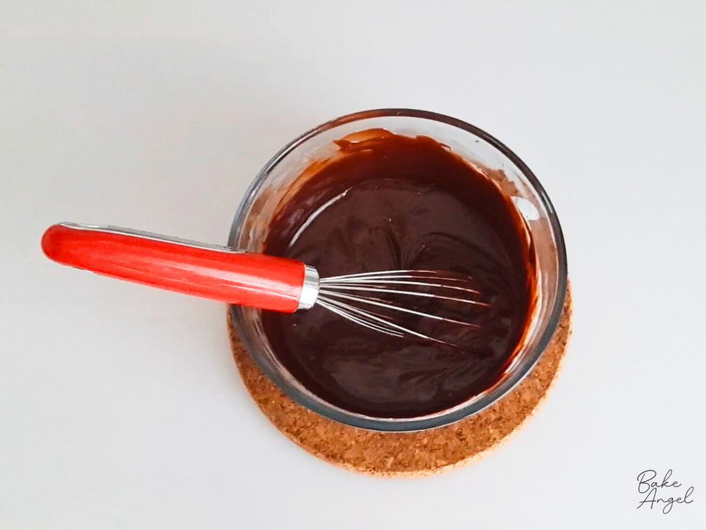 A bowl of two ingredient vegan chocolate ganache.